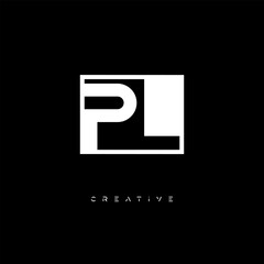 PL Negative Space Logo – Minimalist Black & White Monogram for Creative Branding, Fashion, Identity & Modern Logo Design	