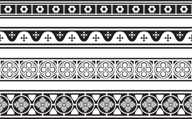 Vector black monochrome square gothic ornament. Medieval European silhouette, rectangle, border. Classic pattern of the Germans, Angles, Saxons, Franks.
