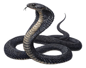 Fototapeta premium A black animal designations snake