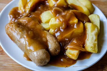 Family Favourite Two Port Sausages And Chips With Thick Tasty Onion Gravy