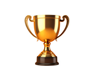 Golden trophy cup award winner isolated on a white background