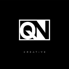 QN Negative Space Logo – Minimalist Black & White Monogram for Creative Branding, Fashion, Identity & Modern Logo Design	