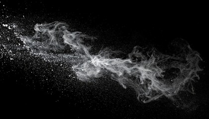 Obraz premium White Particles Exploding on Black Background
