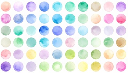 Colorful Watercolor Circles Texture Background