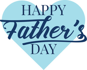 Heartfelt Father's Day Card with Light Blue Heart and Elegant Typography