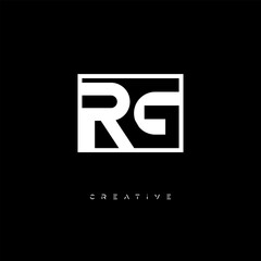 Fototapeta premium RG Negative Space Logo – Minimalist Black & White Monogram for Creative Branding, Fashion, Identity & Modern Logo Design 