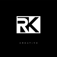 RK Negative Space Logo – Minimalist Black & White Monogram for Creative Branding, Fashion, Identity & Modern Logo Design	