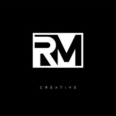RM Negative Space Logo – Minimalist Black & White Monogram for Creative Branding, Fashion, Identity & Modern Logo Design	