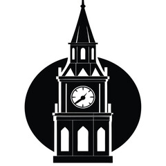 tower clock vector