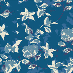 botanical floral, vector, seamless pattern , herbs and leaves ,big set, background with flowers