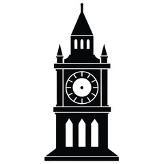 tower clock vector