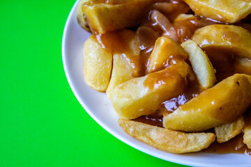 Plate of Wholesome Chips With Onion Gravy