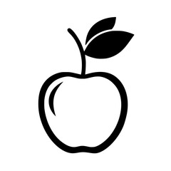 apple with leaf  , vector illustration of an apple