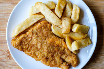 Classic Ready Meal Of Fish And Chips For One Person