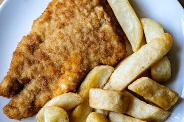 Classic Ready Meal Of Fish And Chips For One Person