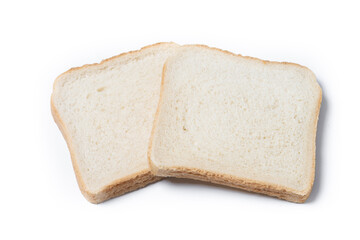 Slice of White Bread on White Background