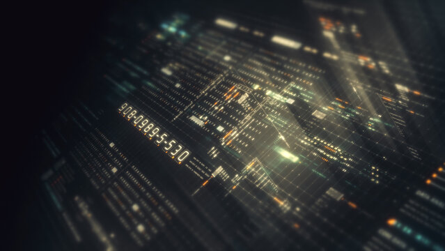Futuristic network simulation blending AI, quantum physics, and deep learning, with a particle matrix analyzing data in a sleek, background animation display