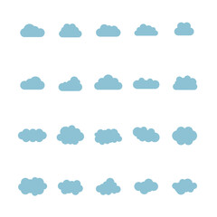 やわらかタッチの雲シルエット：背景・飾り付け用イラスト素材