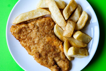 Classic Ready Meal Of Fish And Chips For One Person