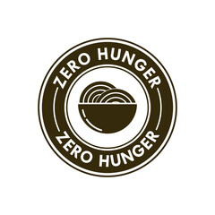 Zero Hunger Icon Vector Sign Stamp Brown