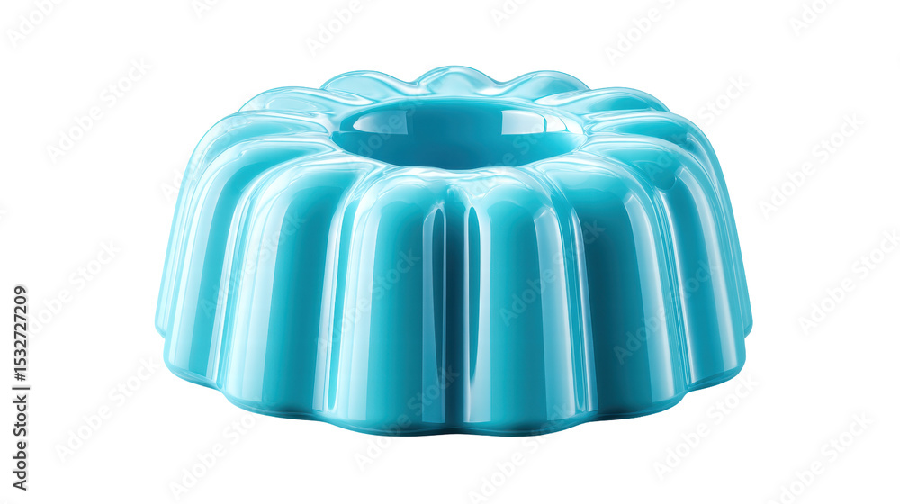 Poster shiny blue jelly isolated on transparent background with smooth texture and glossy surface