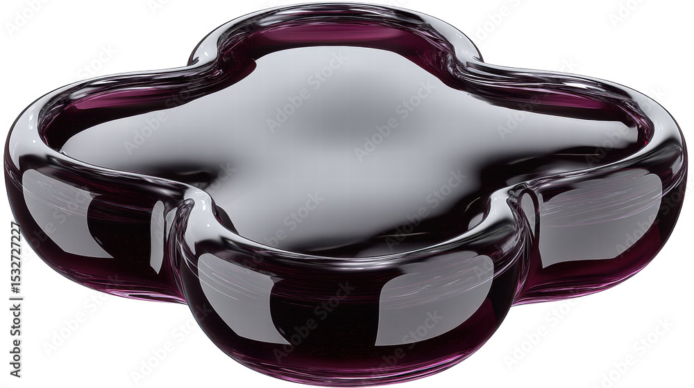 Poster jelly isolated on transparent background with smooth shiny surface and purple tint