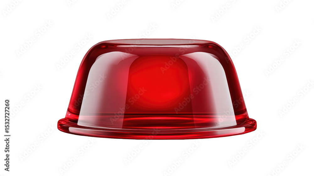 Poster red jelly isolated on transparent background with smooth shiny surface and soft light reflection