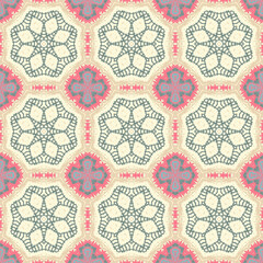 Patrón sin costuras Original. Colores pastel. Formas. Estampa. Textura. Fondo. Caleidoscopio. Simétrico. Infinito