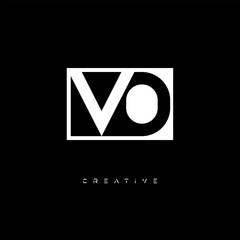 VO Negative Space Logo – Minimalist Black & White Monogram for Creative Branding, Fashion, Identity & Modern Logo Design	