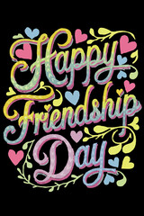 Obraz premium Vector EPS Typography Art for Celebrating Friendship Day
