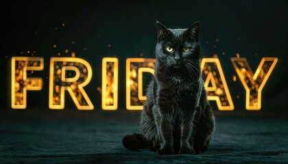 Black Cat Friday: Symbolic Post Card Image with Text