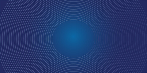 Dark blue abstract style vector background with bright and elegant glowing circle lines stacked together, 3D cover of business presentation banner or night party