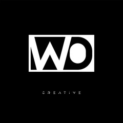 WO Negative Space Logo – Minimalist Black & White Monogram for Creative Branding, Fashion, Identity & Modern Logo Design	