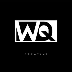 WQ Negative Space Logo – Minimalist Black & White Monogram for Creative Branding, Fashion, Identity & Modern Logo Design	