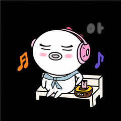 Fototapeta premium character illustration of music