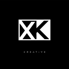 XK Negative Space Logo &ndash; Minimalist Black & White Monogram for Creative Branding, Fashion, Identity & Modern Logo Design	