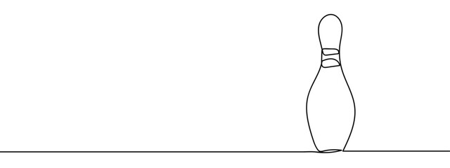 Continuous line bowling pin Vector lines, cut background, editable strokes.