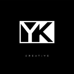 YK Negative Space Logo – Minimalist Black & White Monogram for Creative Branding, Fashion, Identity & Modern Logo Design	