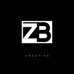 ZB Negative Space Logo – Minimalist Black & White Monogram for Creative Branding, Fashion, Identity & Modern Logo Design	