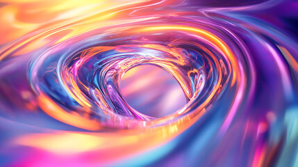 Naklejka premium Abstract Swirl of Vibrant Colors A Mesmerizing Blend of Orange Purple and Blue Tones Creating a Tunnel Effect, Background Image, Wallpaper, ai Generated