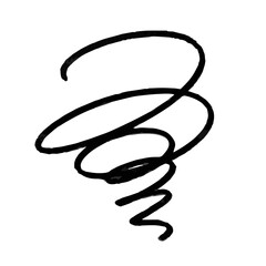 Image of worry and frustration. Iconic illustration of mulling and stressed emotions. Spiral drawn with hand-drawn lines.