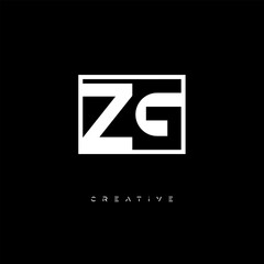 ZG Negative Space Logo – Minimalist Black & White Monogram for Creative Branding, Fashion, Identity & Modern Logo Design	