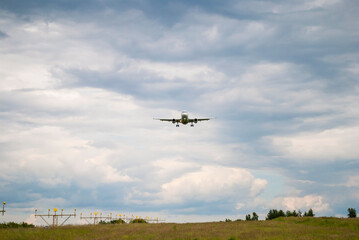 An airplane approaching for landing