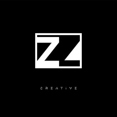 ZZ Negative Space Logo – Minimalist Black & White Monogram for Creative Branding, Fashion, Identity & Modern Logo Design	