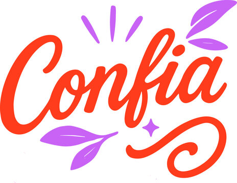 Letras decorativas frase confia
