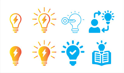 Creative Strategy and Idea Icons Set – Innovation, Teamwork, and Problem Solving Concepts. Victor illustration eps 10