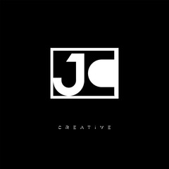 JC Negative Space Logo &ndash; Minimalist Black & White Monogram for Creative Branding, Fashion, Identity & Modern Logo Design	