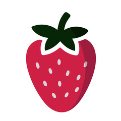 Obraz premium Red Strawberry Illustration, Flat Design, Vector Graphic