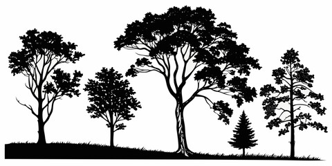 Tree and flower vector 