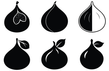 Collection of Fig Silhouettes Vector Illustrations